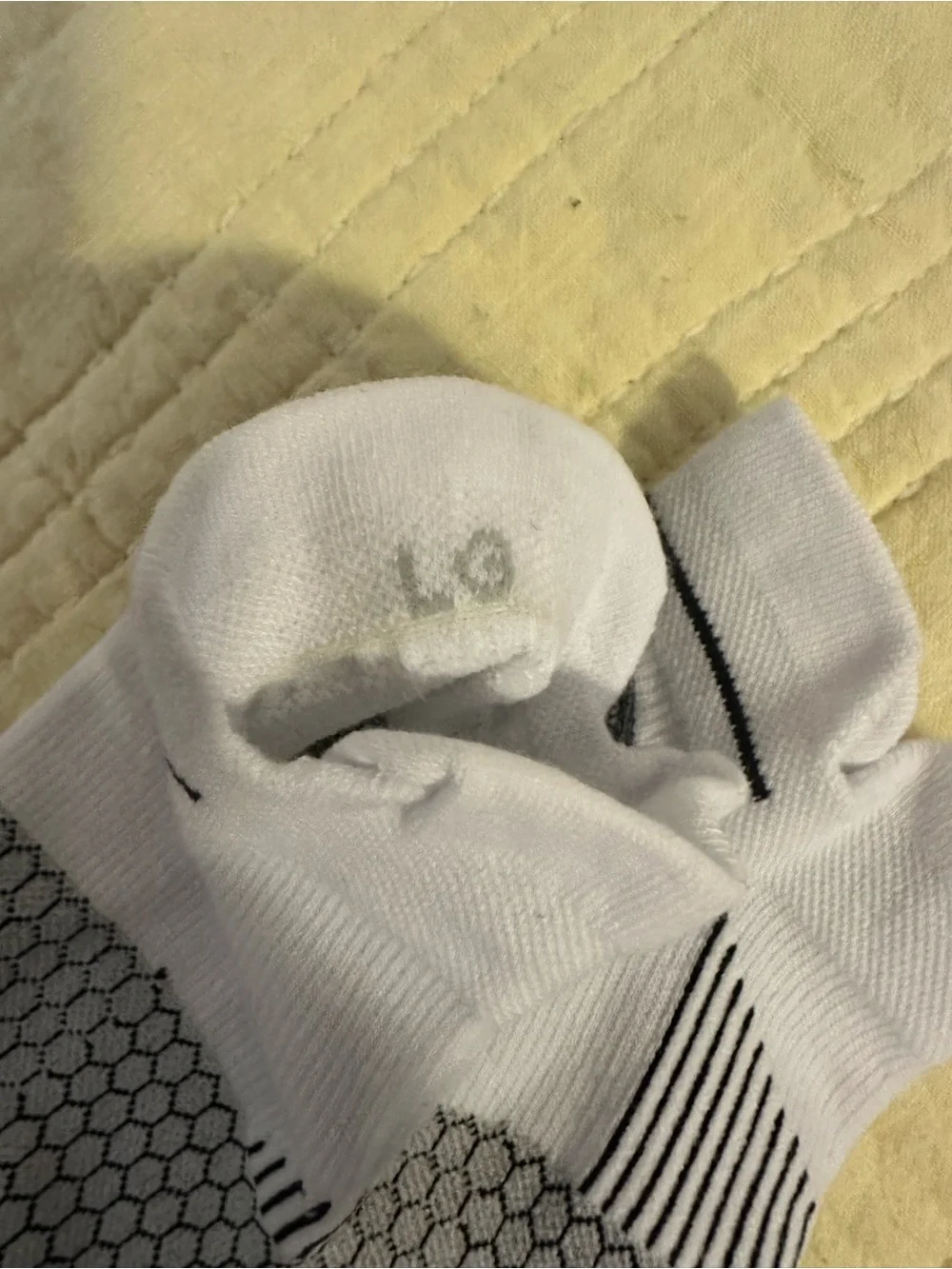 Bombas White & Gray 2 pr Large Men's Athletic Ankle Socks